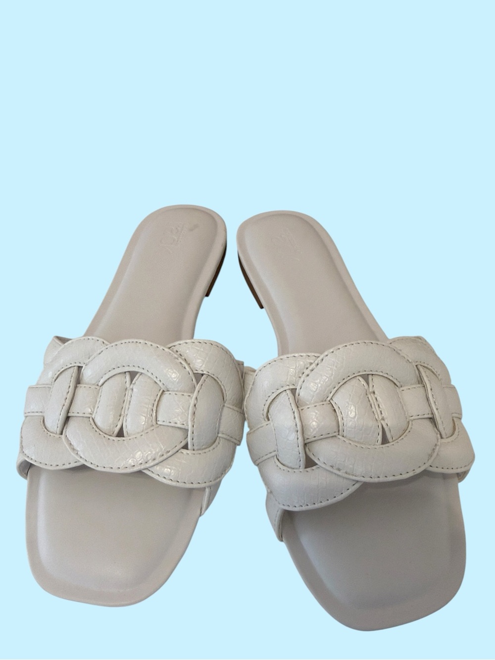 Braided White Slide Sandals for Women